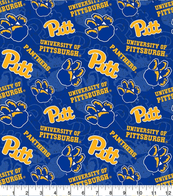 University of Pittsburgh Panthers Cotton Fabric Tone on Tone