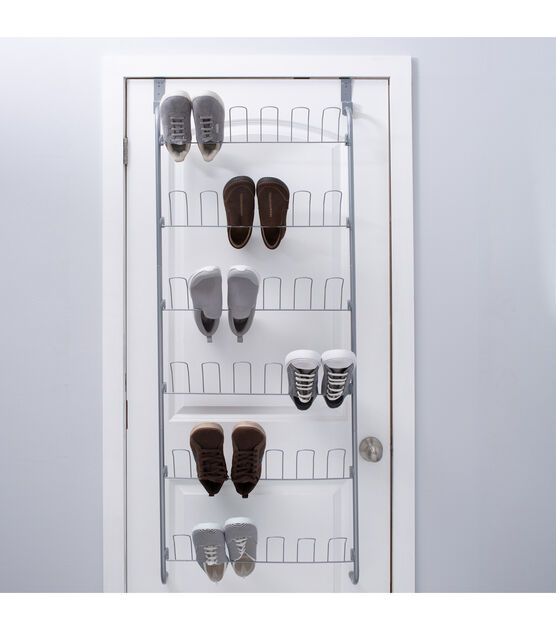 Organize It All 60" Silver 18 Pair Over the Door Shoe Rack, , hi-res, image 5