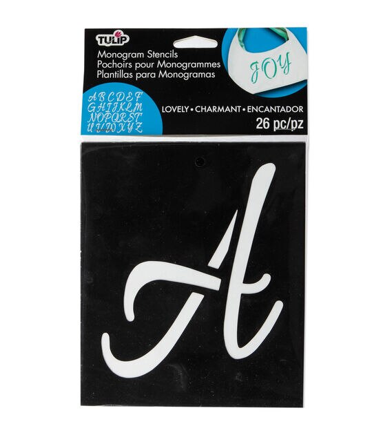 Tulip Medium Fabric Stencil Kit 26 Pkg Lovely Monogram