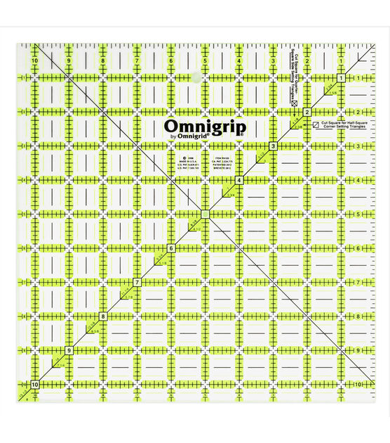 Omnigrip 10-1/2" Neon Square Ruler