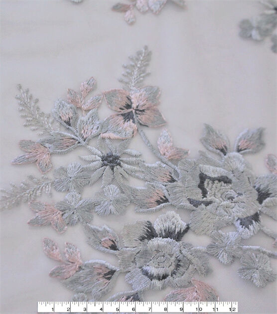 Casa Embroidered Mesh Fabric Multi Floral