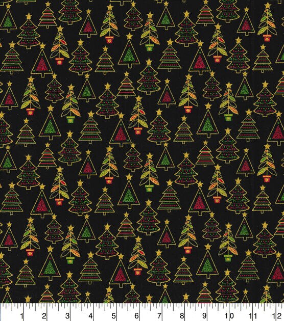 Fabric Traditions Trees Christmas Glitter Cotton Fabric, , hi-res, image 2