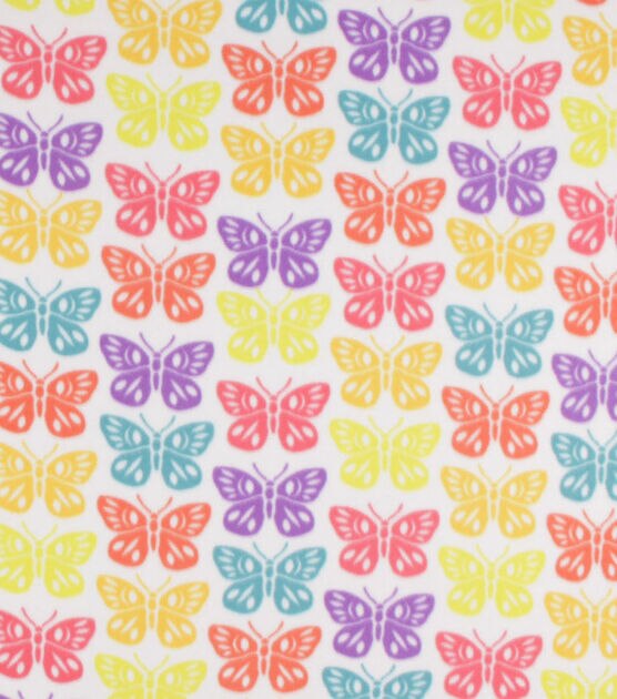 Multi Butterfly Lines Blizzard Fleece Fabric