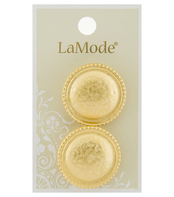 La Mode 1 1/8" Matte Gold Core Shank Buttons 2pk