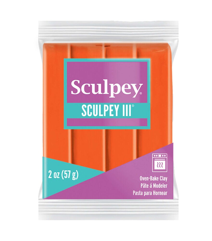 Sculpey 2oz Oven Bake Polymer Clay, Just Orange, swatch