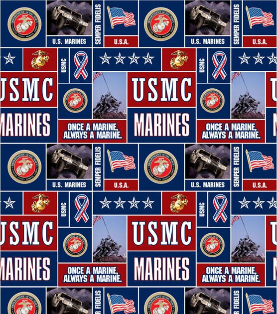 United States Marines Fleece Fabric  Allover, , hi-res, image 1