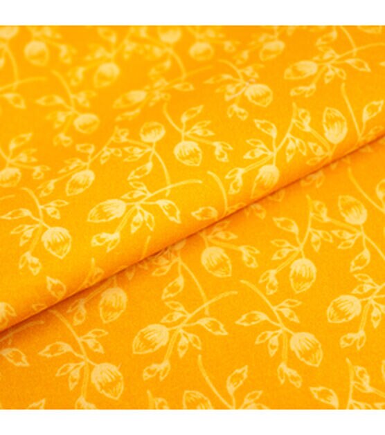 Singer Yellow Floral on Orange Quilt Cotton Fabric, , hi-res, image 2
