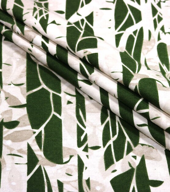 Birch Trees on Green Super Snuggle Flannel Fabric, , hi-res, image 2