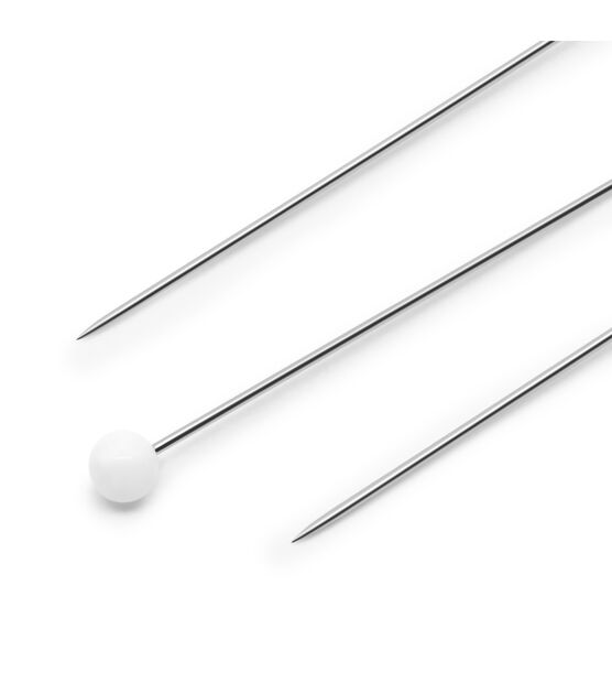 Dritz 1-3/8" Extra-Fine Glass Head Pins, 250 pc, White, , hi-res, image 2
