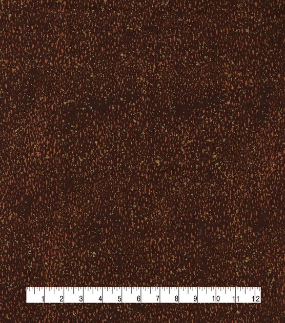 Brown & Scattered Dots Quilt Metallic Cotton Fabric by Keepsake Calico, , hi-res, image 2