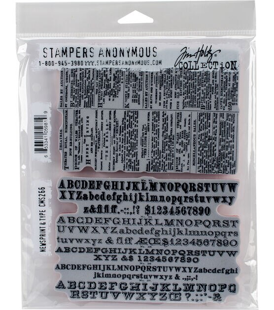 Tim Holtz Cling Stamps 7"X8.5" Newsprint & Type