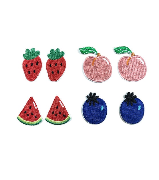 8ct Multicolor Fruit Irons On Patches by hildie & jo