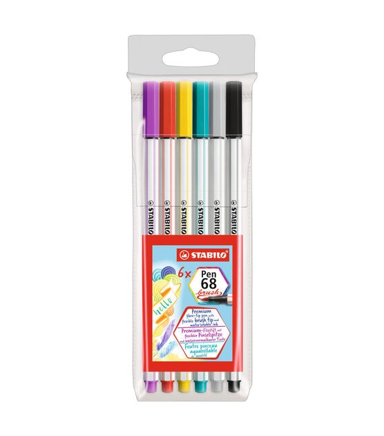 STABILO Pen 68 Brush 6-Color Set