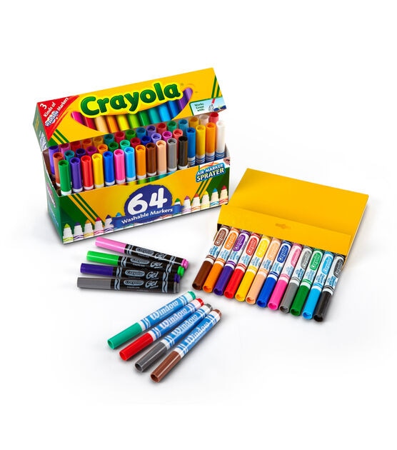 Crayola 64ct Ultra Clean Broad Line Washable Markers, , hi-res, image 4