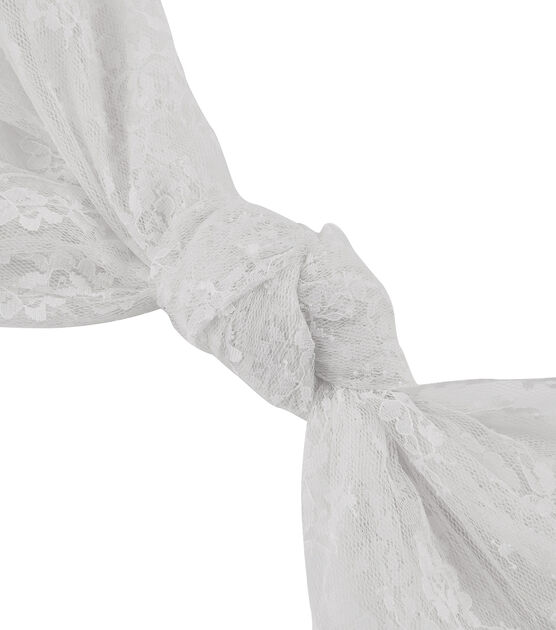 Bright White Chantilly Lace Fabric, , hi-res, image 6