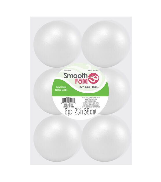 The Teachers' Lounge®  Craft Foam Balls, 2 Inch, White, Pack of 100