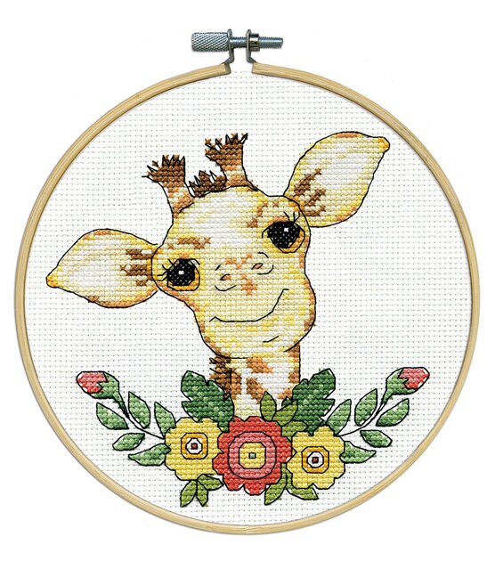 Design Works 8" Giraffe Round Counted Cross Stitch Kit