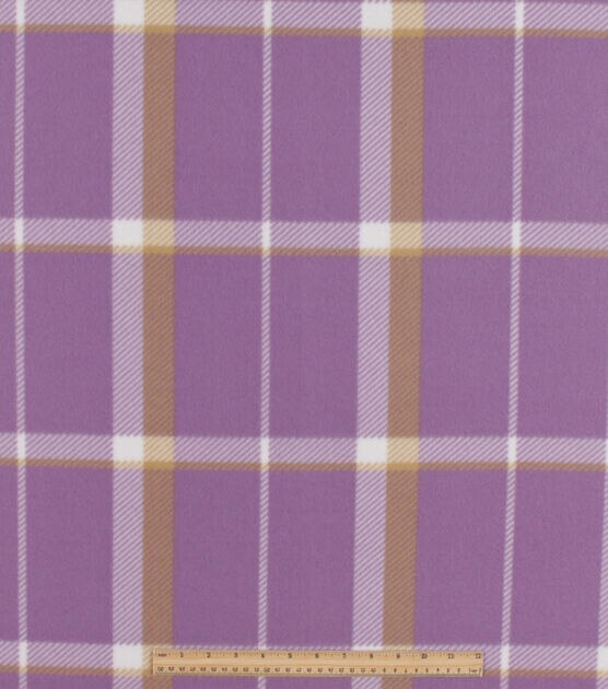 Lavender Plaid Blizzard Prints Fleece Fabric, , hi-res, image 2