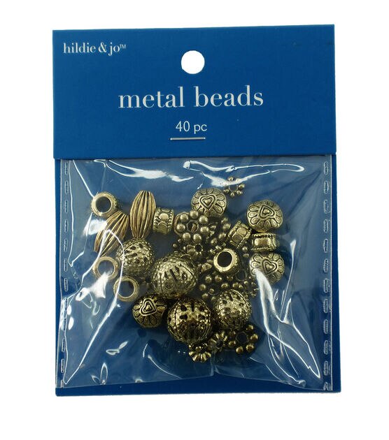 40pc Gold Metal Cast Spacer Beads by hildie & jo