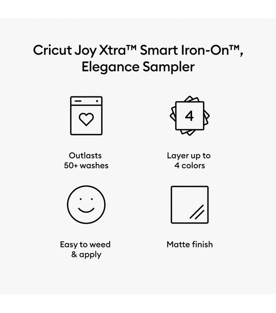 Cricut Joy Xtra 9.5" x 12" Elegance Smart Sampler Iron On 3ct, , hi-res, image 3