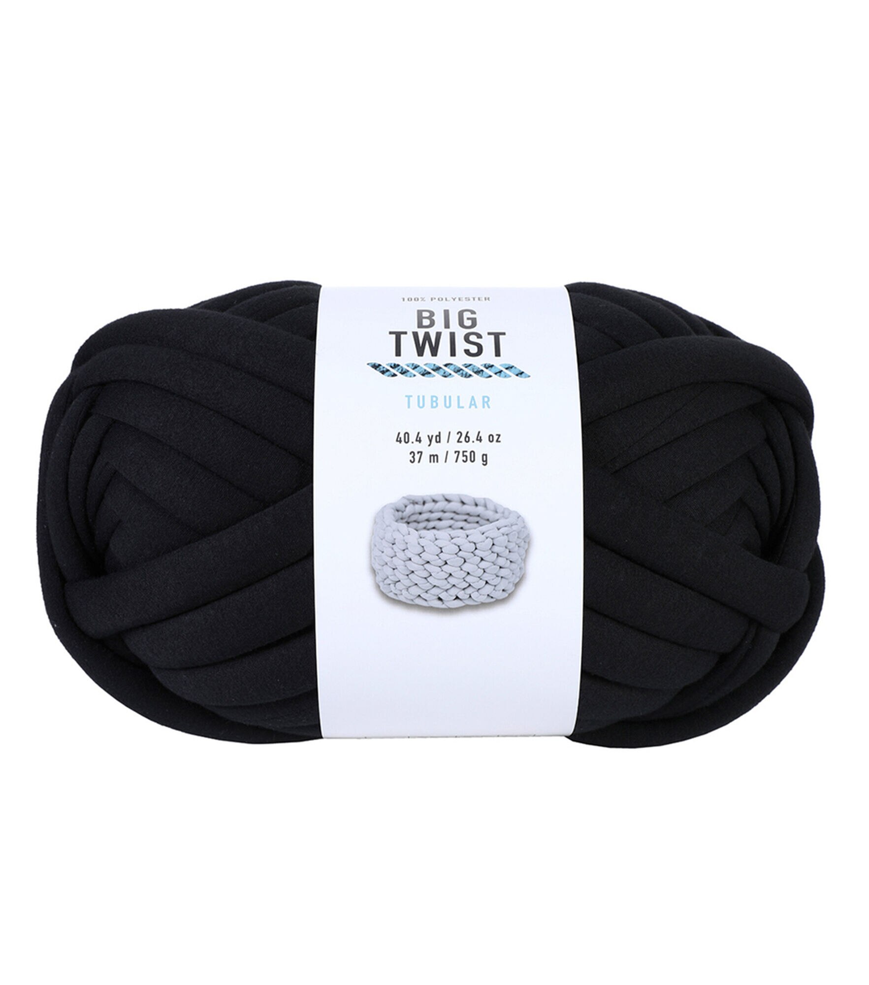Tubular 40.5yds Jumbo Polyester Yarn by Big Twist, Black, hi-res