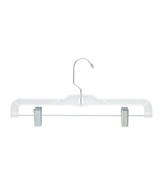 Honey Can Do 14" Clear Skirt & Pant Hanger With Clips 12pk, , hi-res, image 3