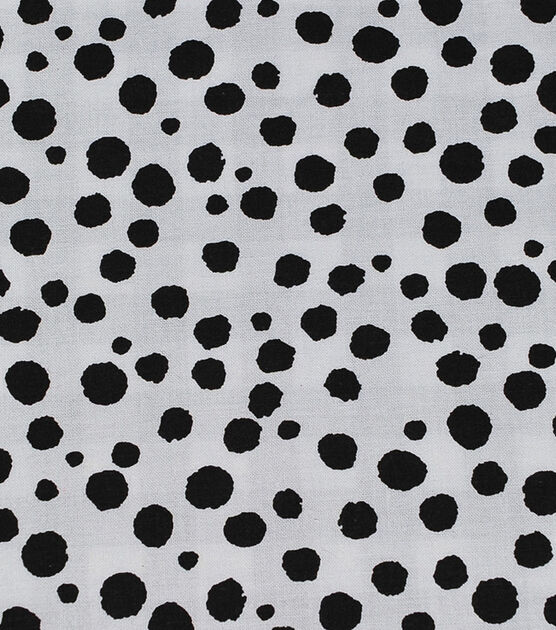 Black Dalmatian Spots on White Quilt Cotton Fabric by Keepsake Calico, , hi-res, image 2