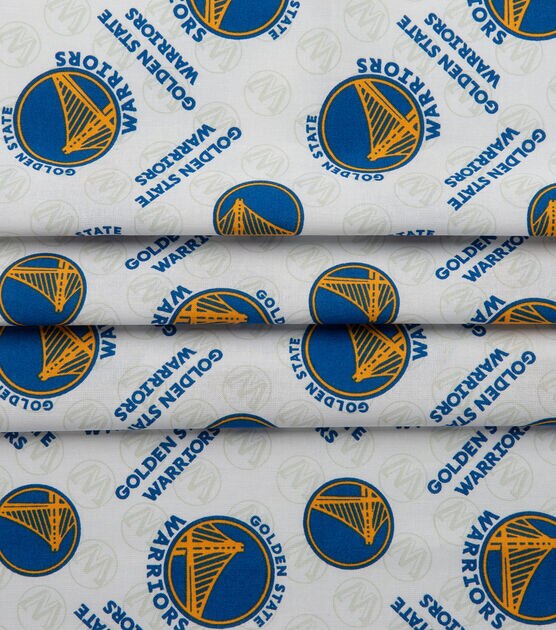 Golden State Warriors Cotton Fabric Tossed Logo, , hi-res, image 4