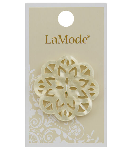 La Mode 1 1/2" Pearlized Ivory 4 Hole Button