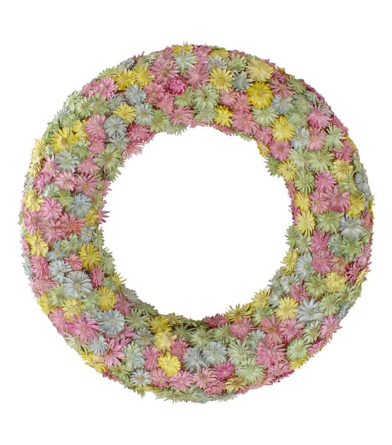 Northlight 10" Spring Pink & Yellow Daisies Wreath