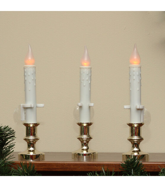 Northlight 8.5" White LED C5 Flickering Christmas Candle Lamps 3ct, , hi-res, image 2
