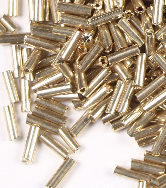 6mm Gold Glass Bugle Beads by hildie & jo, , hi-res, image 2