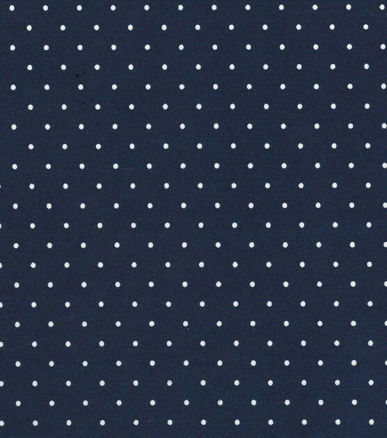 White Dots on Navy Quilt Cotton Fabric by Quilter's Showcase