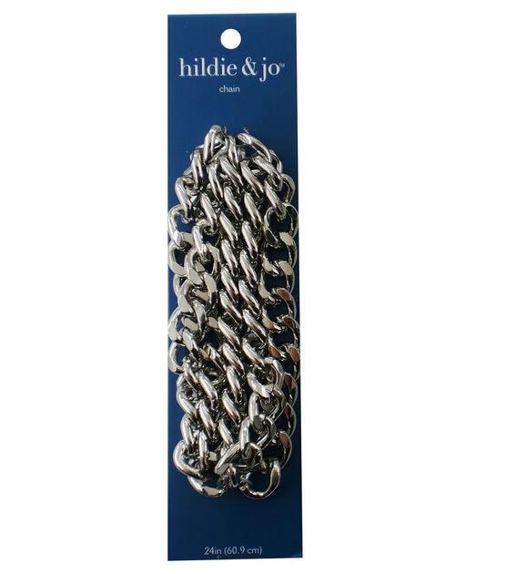 24" Silver Iron Chunky Curb Link Chain by hildie & jo