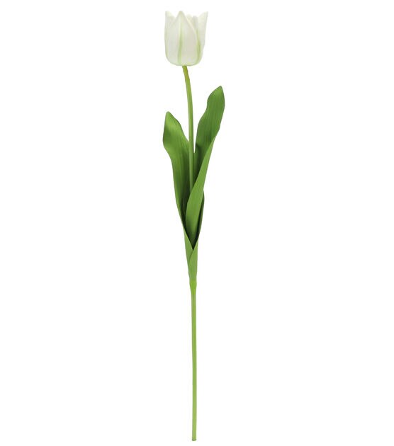 13" White Tulip Stem by Bloom Room