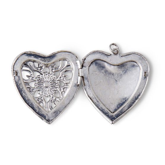 Heart Locket Metal Pendant With Pearl by hildie & jo, , hi-res, image 3