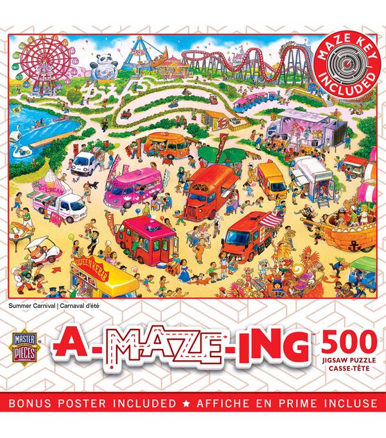 MasterPieces 15" x 21" Summer Carnival A Maze Ing Jigsaw Puzzle 500pc