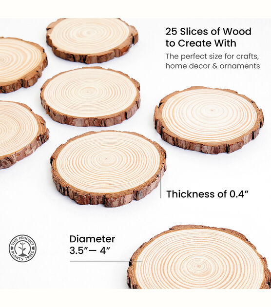 Arteza Wood Slices, Medium, 4, Set of 25