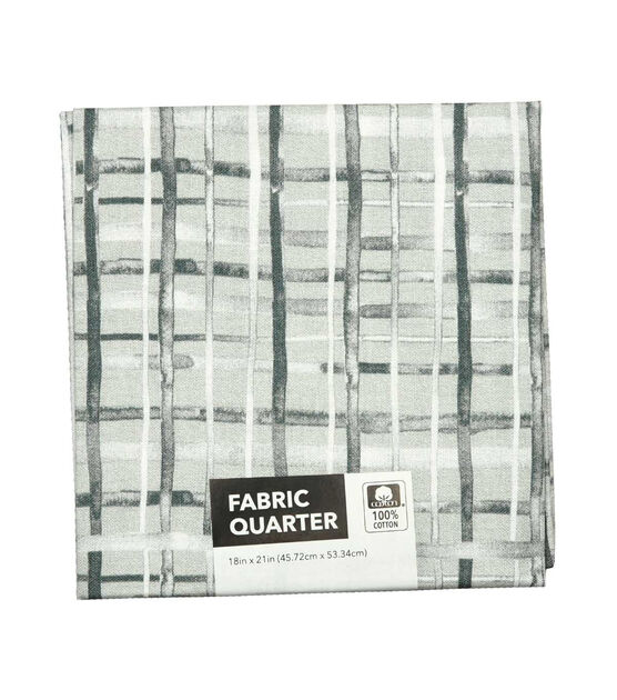 18" x 21" Gray Plaid Cotton Fabric Quarter 1pc by Keepsake Calico