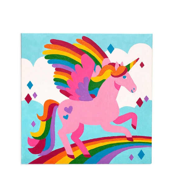OOLY 12" x 12" Magic Unicorn Paint by Number Canvas Kit 15ct, , hi-res, image 7