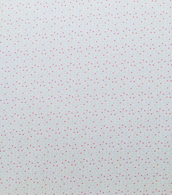 White Spring Polka Dots Jersey Knit Fabric by POP!