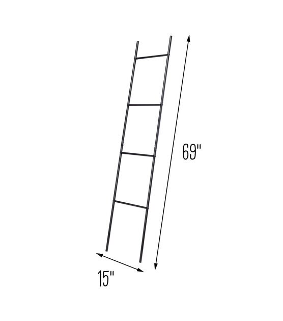 Honey Can Do Leaning Ladder Rack Black, , hi-res, image 4