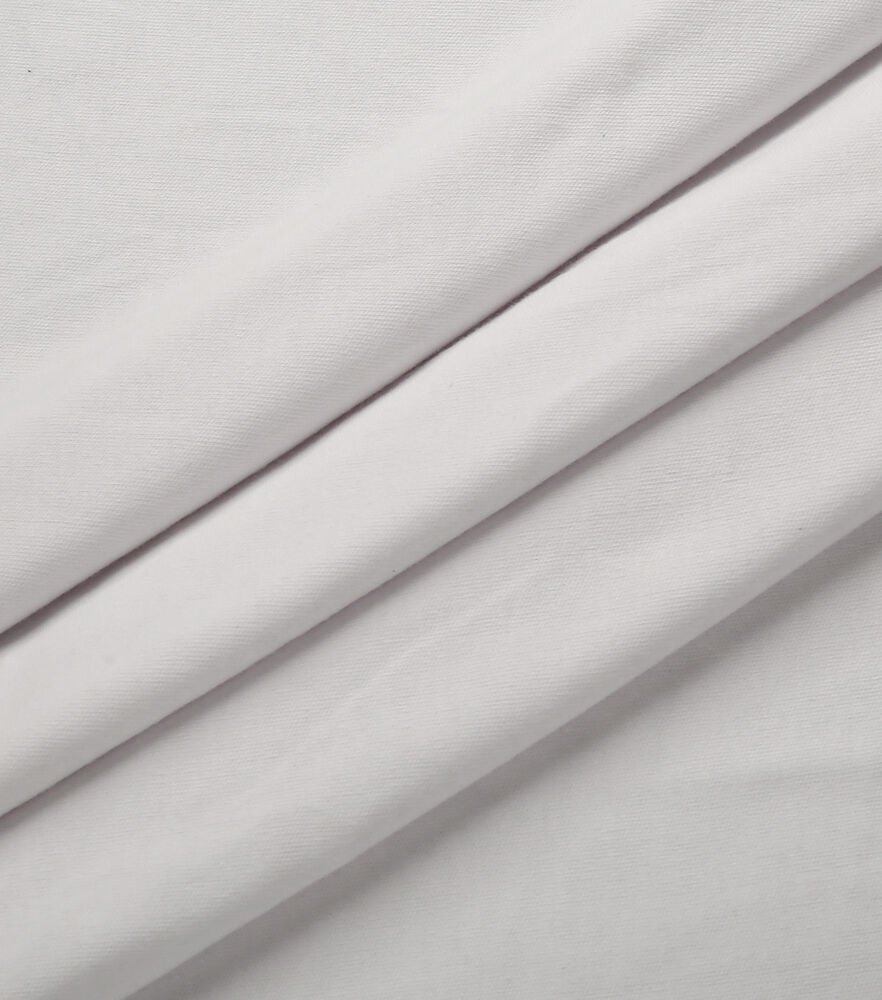 Interlock Knit Fabric Solids, White Solid, swatch, image 1