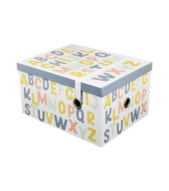 15" Alphabet Rectangle Box With Elastic Strap by Place & Time