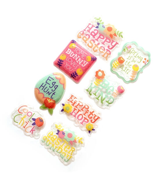 American Crafts Puffy Stickers Easter Sentiments, , hi-res, image 2