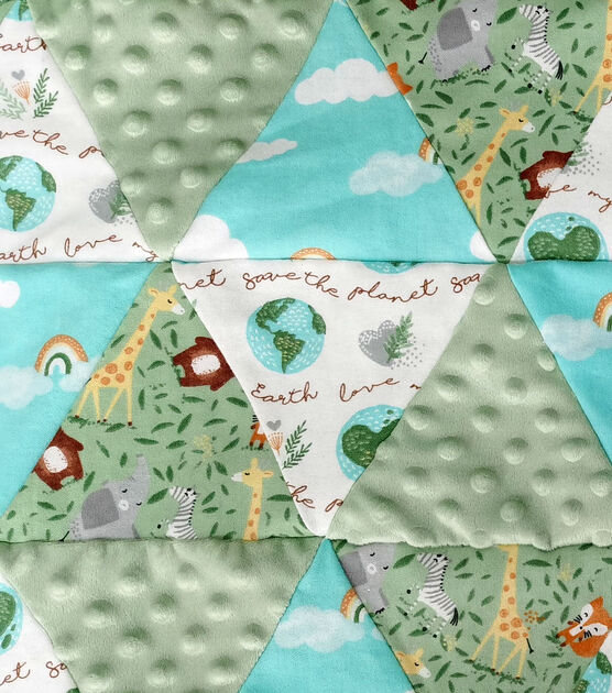 Save The Earth Cheater Quilt Nursery Fabric