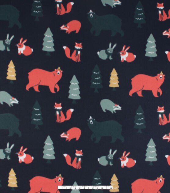 Blizzard Prints Winter Woodland Animals Fleece Fabric, , hi-res, image 4