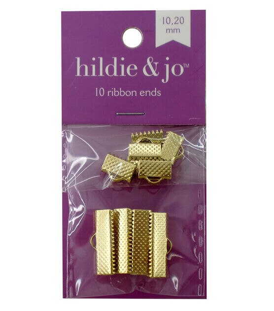 10ct Antique Gold Textured Metal Ribbon Ends by hildie & jo