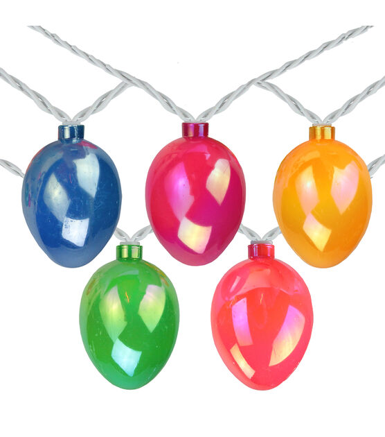 Northlight 7' Pearl Multi Color Easter Egg String Lights 10ct White Wire