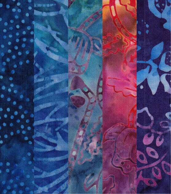 Purple Batik 18"x21" Cotton Fabric Quarter Bundle, , hi-res, image 3